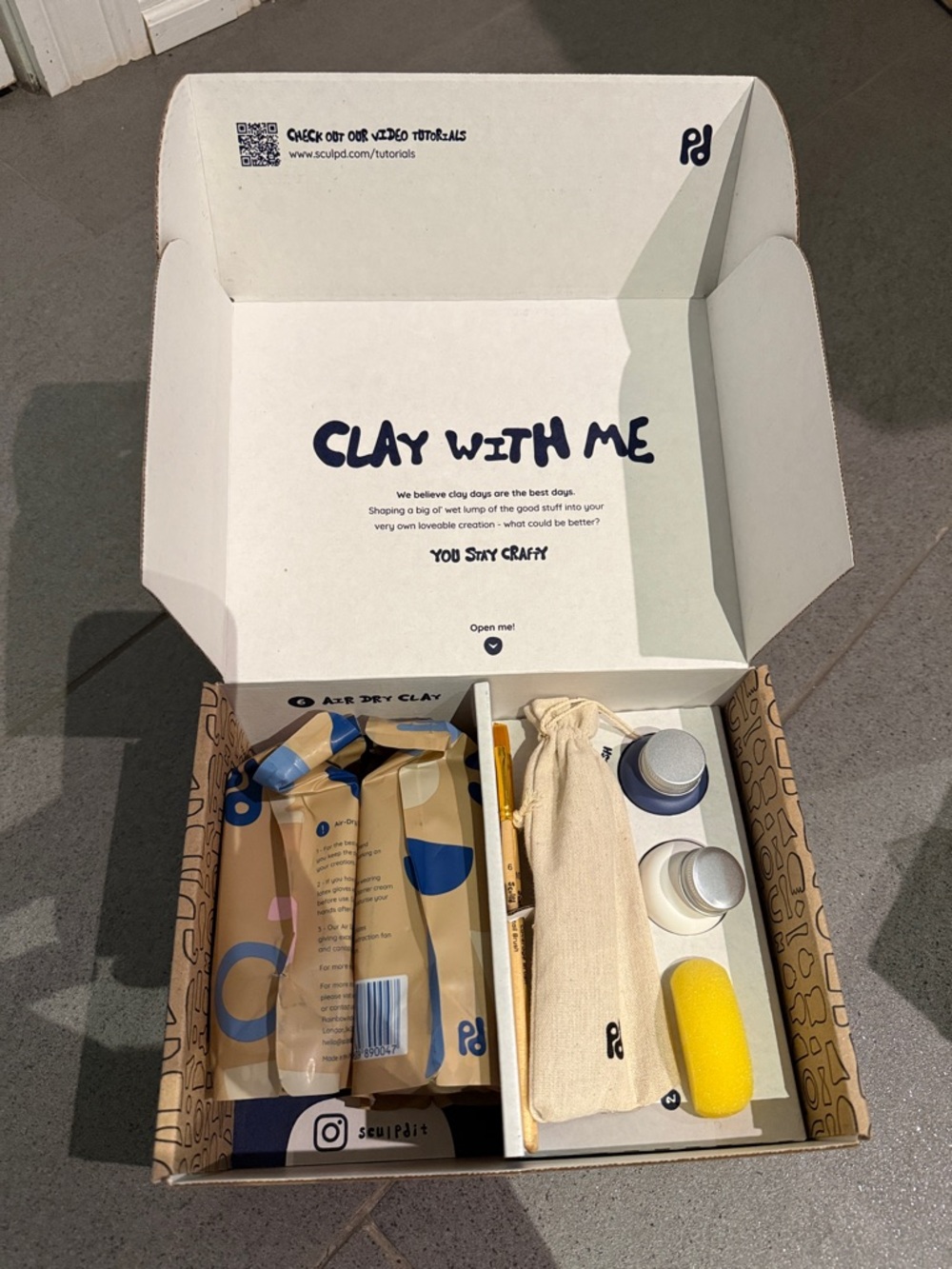 Sculp Clay With Me Air Dry Clay pottery kit/ gift